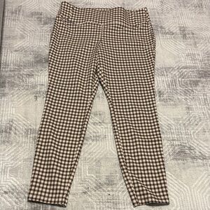 Worthington Brown Black White Plaid Skirt Liner